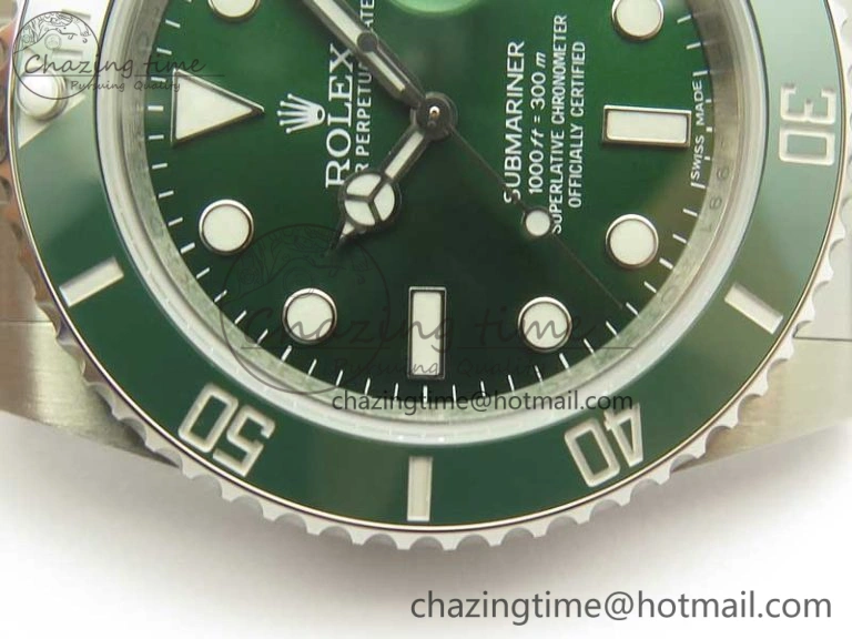 Youthful Submariner 116610 LV Green Ceramic DJF 1:1 Best Edition on SS Bracelet SA3135( Free R Cover) 3357