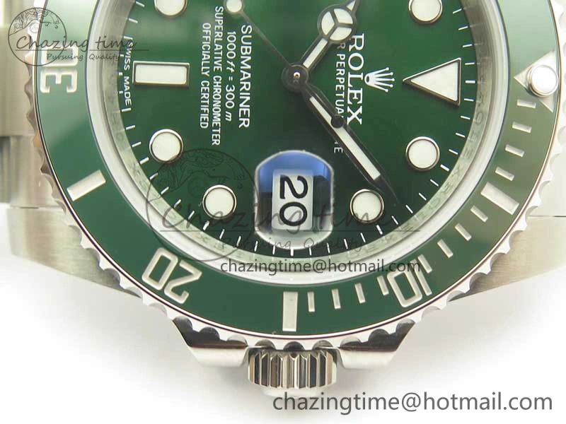 Youthful Submariner 116610 LV Green Ceramic DJF 1:1 Best Edition on SS Bracelet SA3135( Free R Cover) 3357