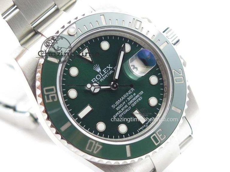 ZipUp Submariner 116610 LV Green Ceramic JF 1:1 Best Edition On SS Bracelet SA3135 V 3974