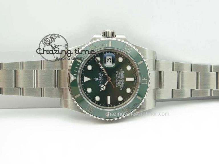 ZipUp Submariner 116610 LV Green Ceramic JF 1:1 Best Edition On SS Bracelet SA3135 V 3974