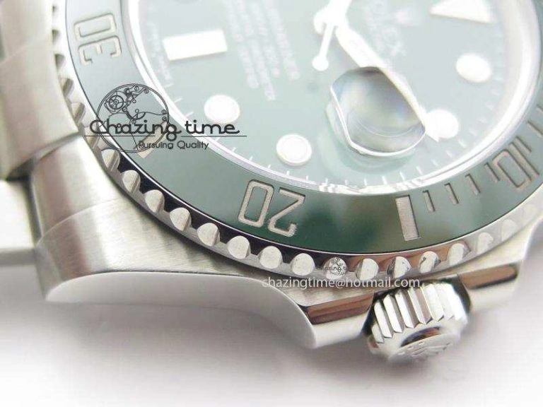 ZipUp Submariner 116610 LV Green Ceramic JF 1:1 Best Edition On SS Bracelet SA3135 V 3974