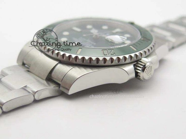 ZipUp Submariner 116610 LV Green Ceramic JF 1:1 Best Edition On SS Bracelet SA3135 V 3974