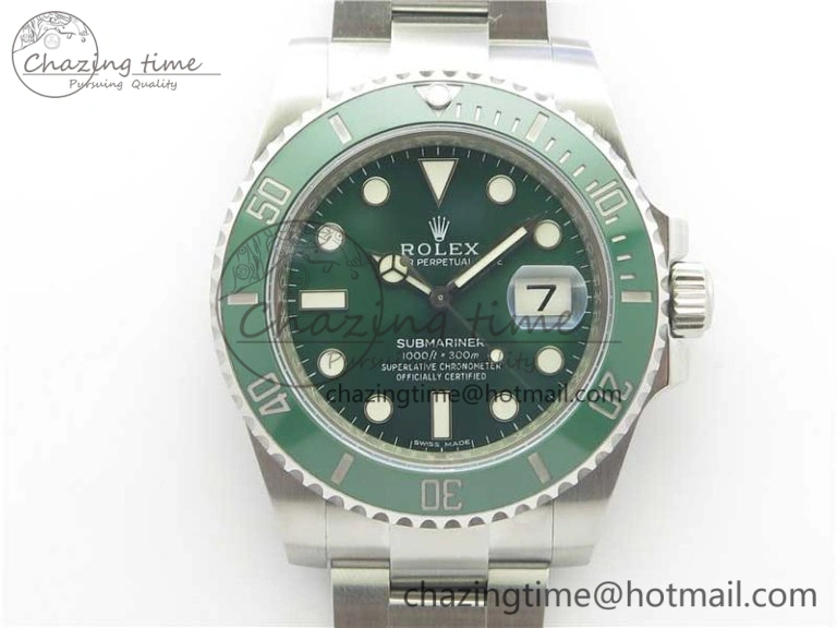 Submariner 116610 LV Green Ceramic Noob 1:1 Best Edition 904L SS Case and Bracelet A2836 V Efficient 3228