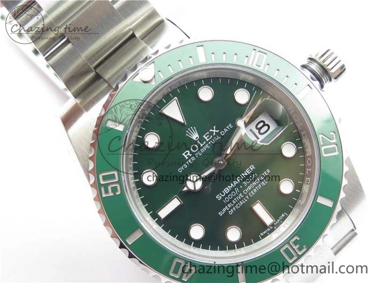 Submariner 116610 LV Green Ceramic Noob 1:1 Best Edition 904L SS Case and Bracelet A2836 V Refined 2783