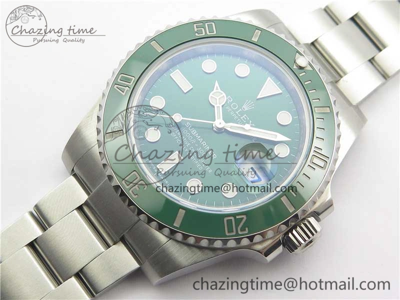 Submariner 116610 LV Green Ceramic Noob 1:1 Best Edition 904L SS Case and Bracelet SA3135 V FlexibleFit 3226