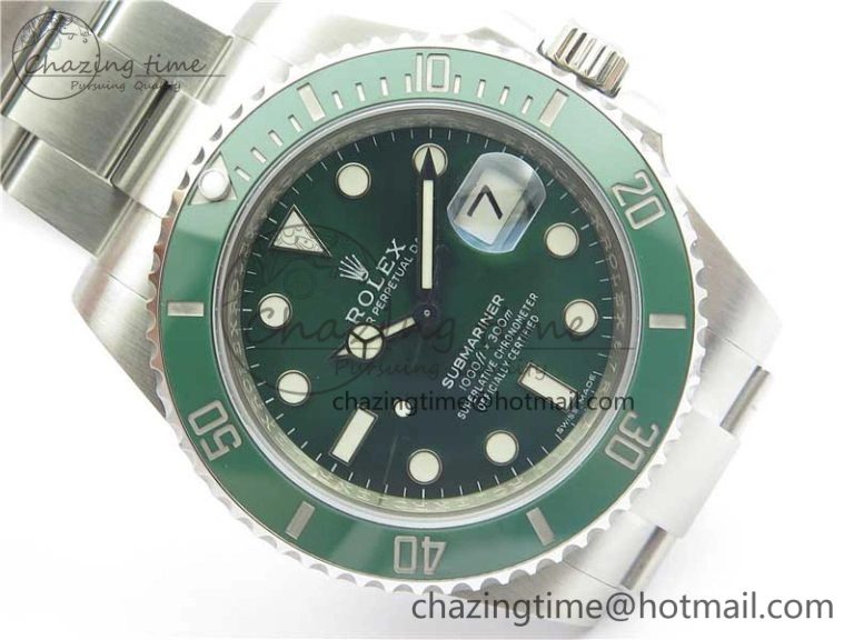 Submariner 116610 LV Green Ceramic Noob 1:1 Best Edition 904L SS Case and Bracelet SA3135 V FlexibleFit 3226