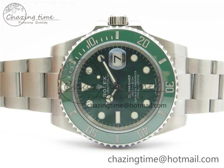 Submariner 116610 LV Green Ceramic Noob 1:1 Best Edition 904L SS Case and Bracelet SA3135 V FlexibleFit 3226
