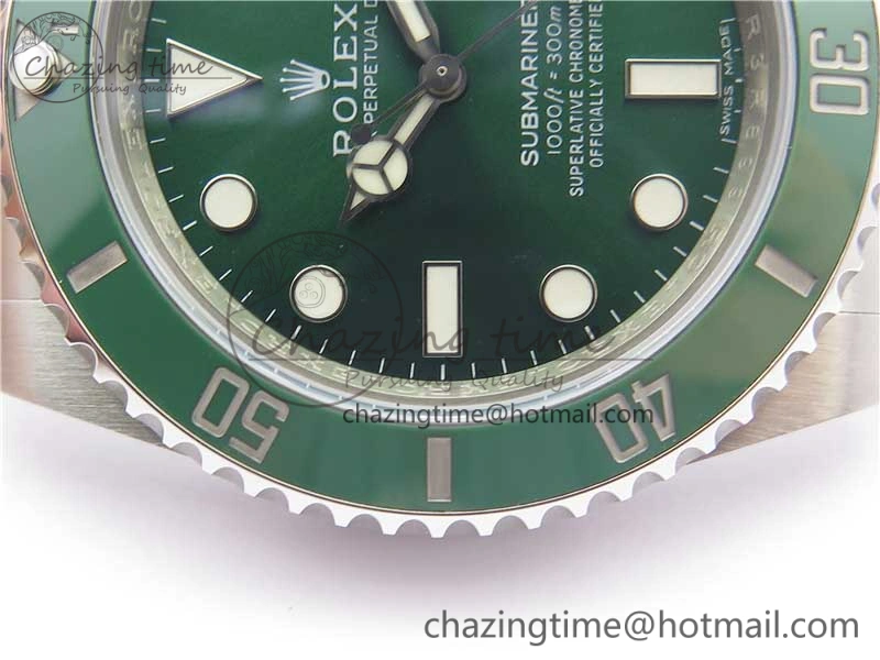 Submariner 116610 LV Green Ceramic Noob 1:1 Best Edition 904L SS Case and Bracelet SA3135 V FlexibleFit 3226