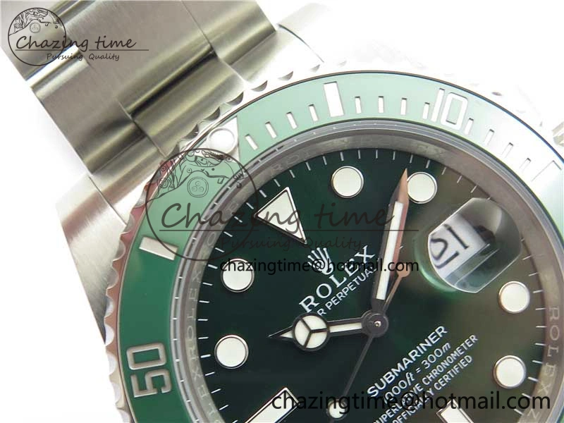 Submariner 116610 LV Green Ceramic Noob 1:1 Best Edition 904L SS Case and Bracelet VR3135 V Cozy 2635