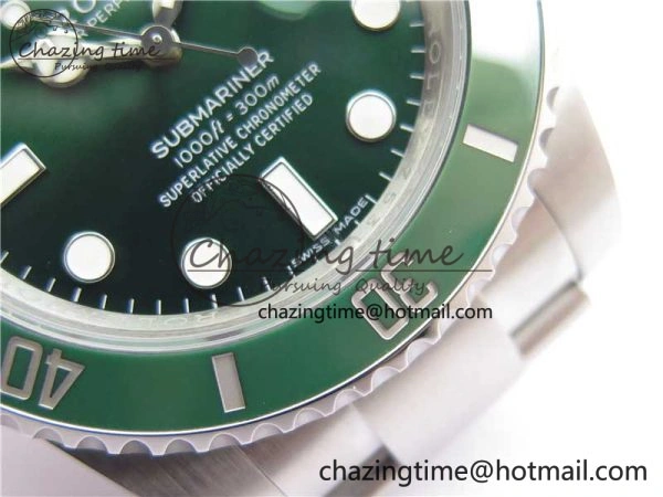 Submariner 116610 LV Green Ceramic Noob 1:1 Best Edition 904L SS Case and Bracelet VR3135 V Cozy 2635