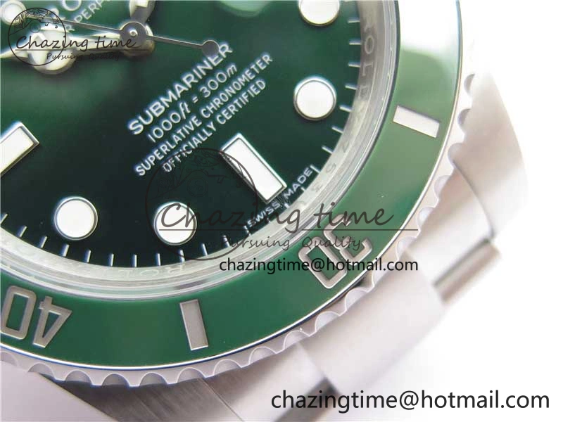 Submariner 116610 LV Green Ceramic Noob 1:1 Best Edition 904L SS Case and Bracelet VR3135 V Cozy 2635