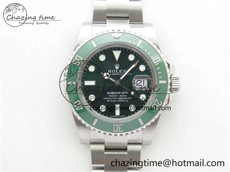 Submariner 116610 LV Green Ceramic Noob 1:1 Best Edition 904L SS Case and Bracelet VR3135 V Cozy 2635