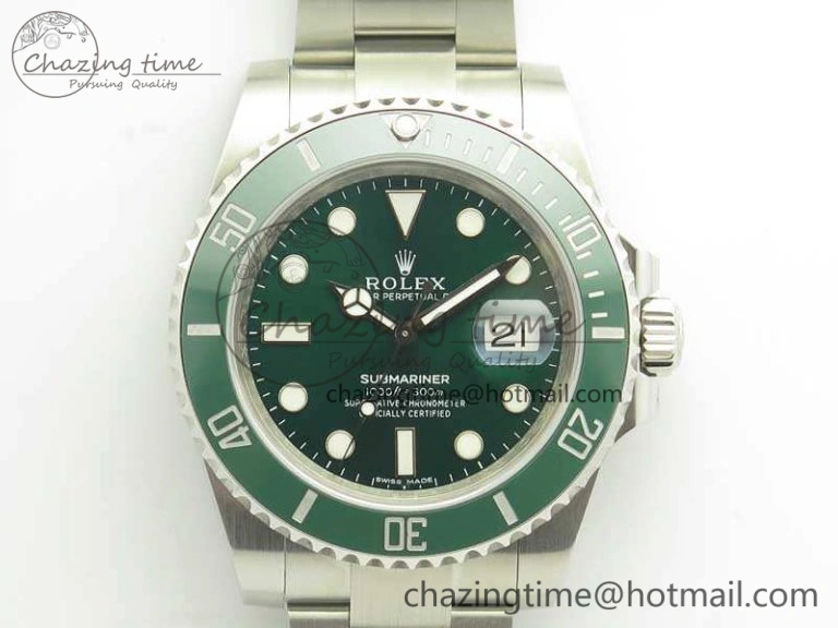 Popular Submariner 116610 LV Green Ceramic V8s 1:1 Noob Best Edition On SS Bracelet SA 3467