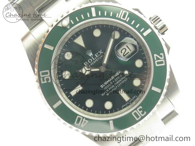 Popular Submariner 116610 LV Green Ceramic V8s 1:1 Noob Best Edition On SS Bracelet SA 3467