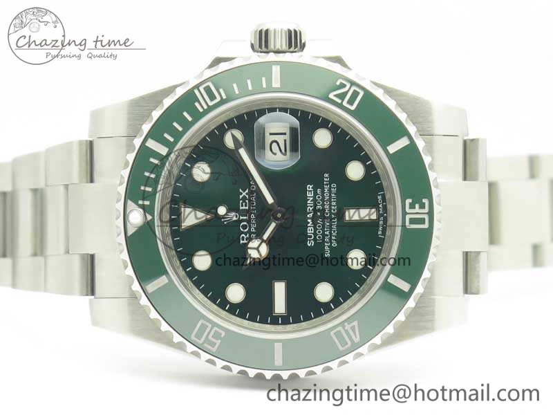 Popular Submariner 116610 LV Green Ceramic V8s 1:1 Noob Best Edition On SS Bracelet SA 3467