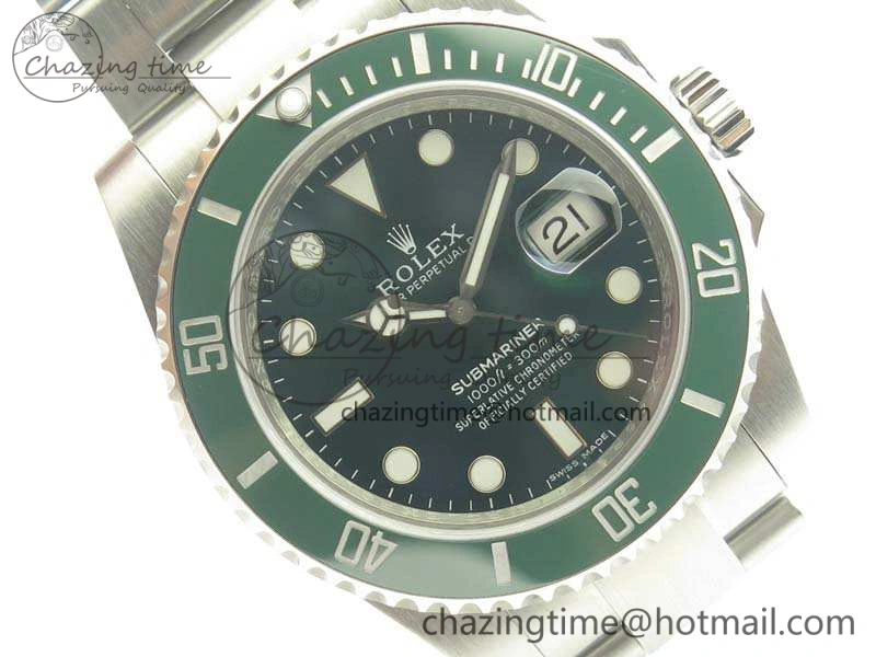 Submariner 116610 LV Green Ceramic V8s Noob Best Edition On SS Bracelet A Effortless 3481