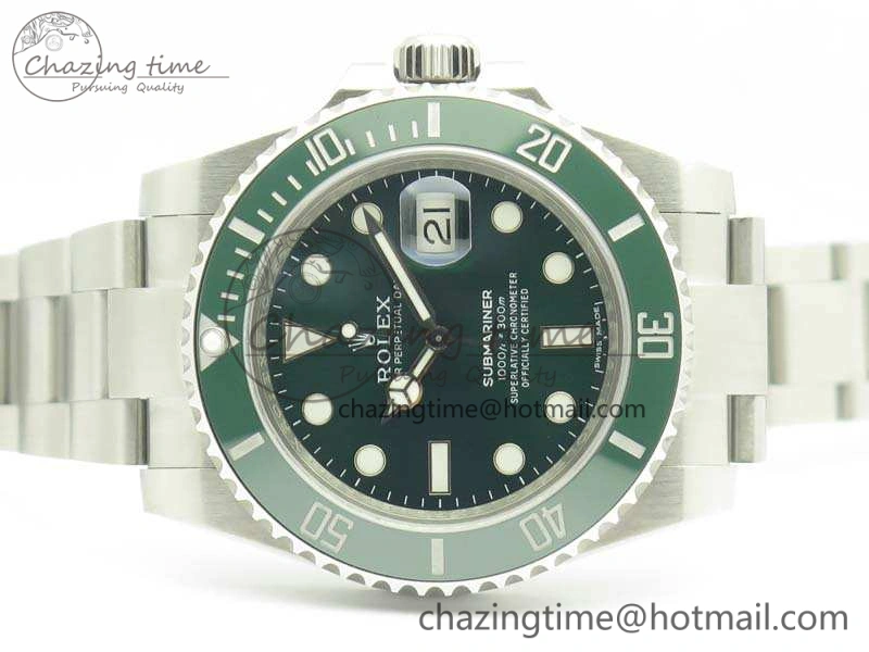 Submariner 116610 LV Green Ceramic V8s Noob Best Edition On SS Bracelet A Effortless 3481