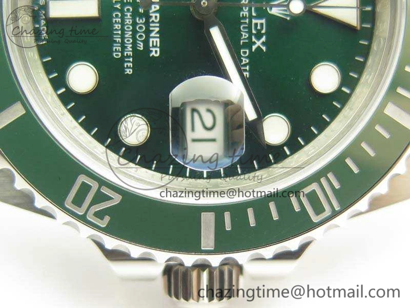 Submariner 116610 LV Green Ceramic V8s Noob Best Edition On SS Bracelet A Effortless 3481