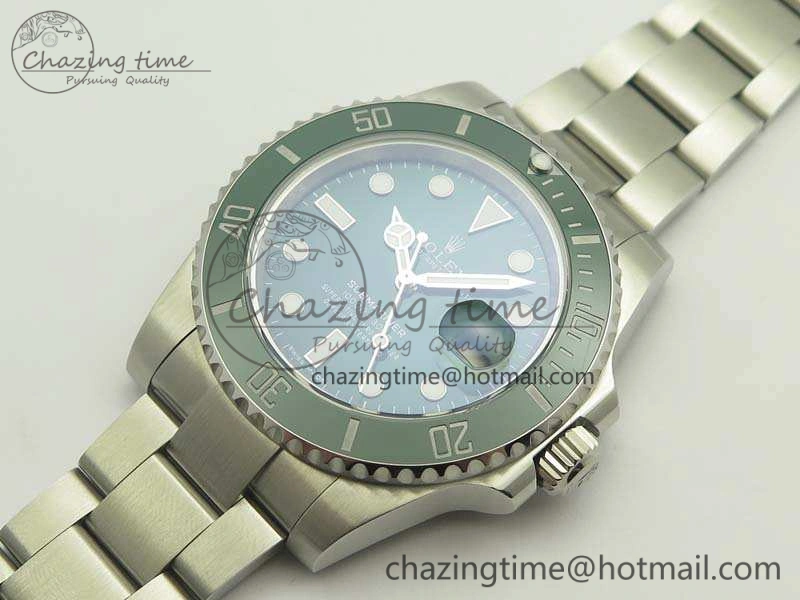 Submariner 116610 LV Green Ceramic V8s Noob Best Edition On SS Bracelet A Effortless 3481