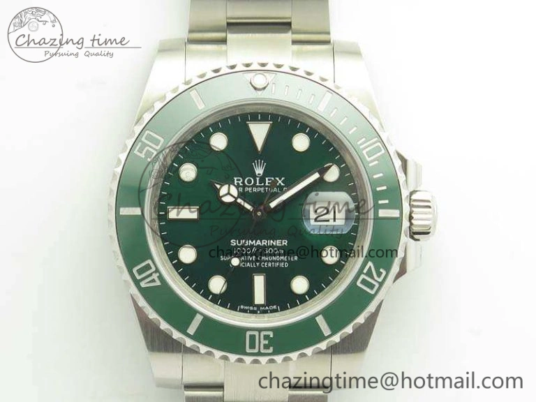 Submariner 116610 LV Green Ceramic V8s Noob Best Edition On SS Bracelet A Effortless 3481