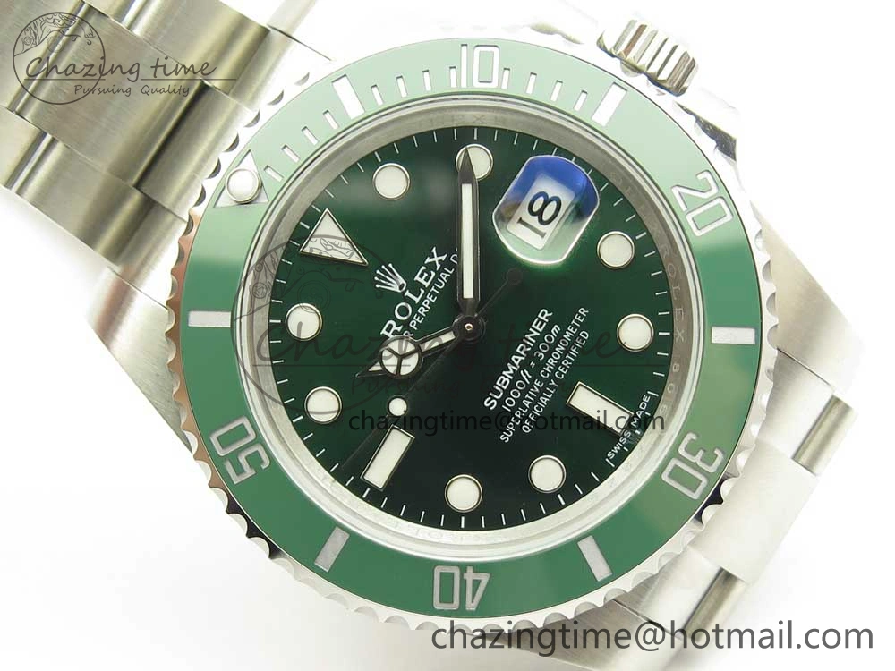Submariner 116610 LV Green Ceramic V9F 904L 1:1 Best Edition on SS Bracelet SA Original 3292