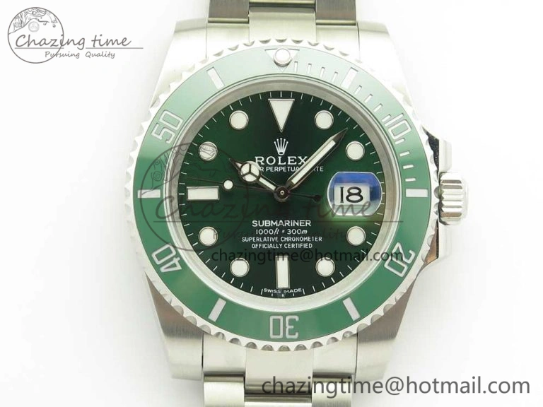 Submariner 116610 LV Green Ceramic V9F 904L 1:1 Best Edition on SS Bracelet SA Original 3292