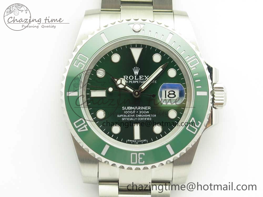 Submariner 116610 LV Green Ceramic V9F 904L 1:1 Best Edition on SS Bracelet SA Original 3292