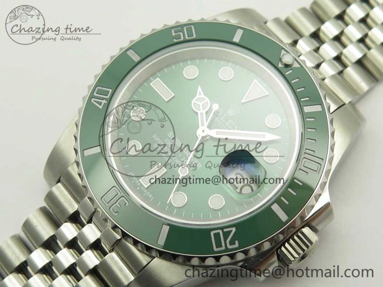 Submariner 116610 LV Green Ceramic V9F 904L 1:1 Best Edition on SS Jubilee Bracelet SA Flexible 3302