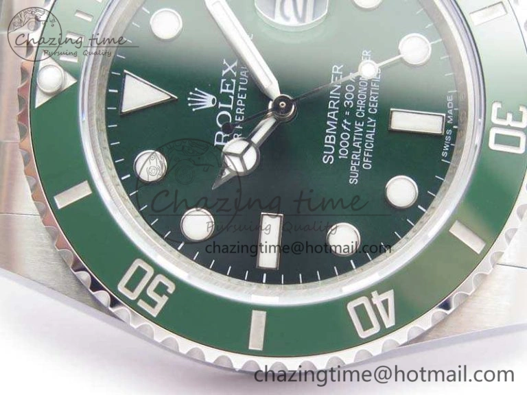 Classic Submariner 116610 LV Green Ceramic VRF 1:1 Best Edition on SS Bracelet A2836 MAX Version 3553