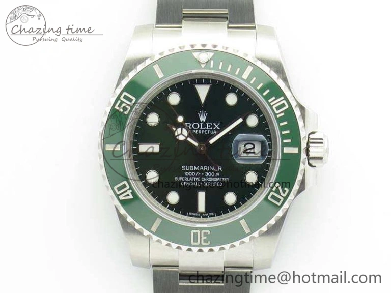 Classic Submariner 116610 LV Green Ceramic VRF 1:1 Best Edition on SS Bracelet A2836 MAX Version 3553