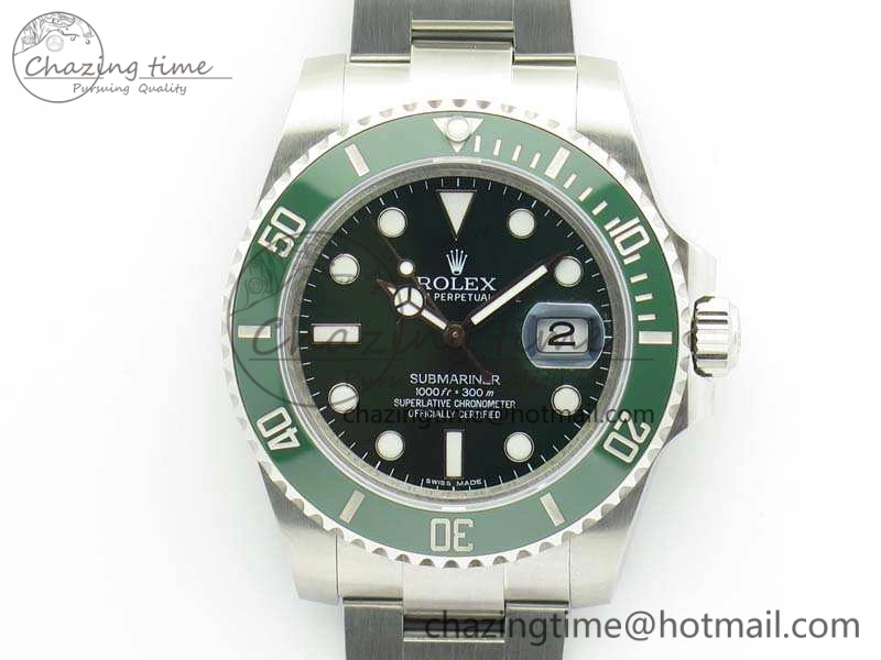 Classic Submariner 116610 LV Green Ceramic VRF 1:1 Best Edition on SS Bracelet A2836 MAX Version 3553