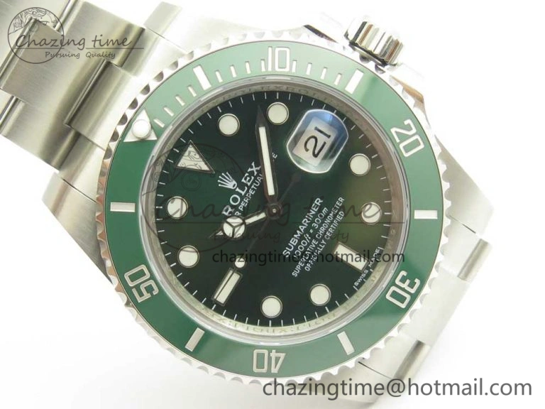 Submariner 116610 LV Green Ceramic VRF 904L 1:1 Best Edition on SS Bracelet VR ModernLook 3339