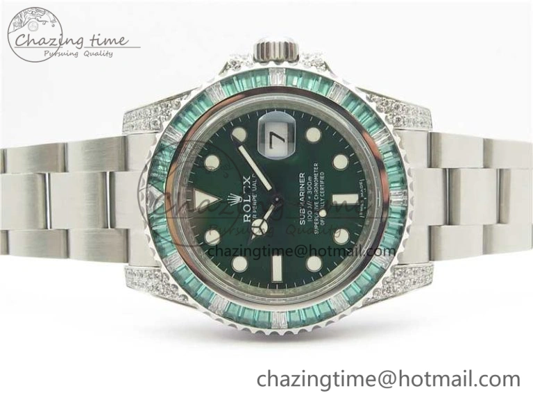 Supportive Submariner 116610 LV Green Diamonds Bezel Noob 1:1 Best Edition 904L SS Case and Bracelet SA3135 V 3047