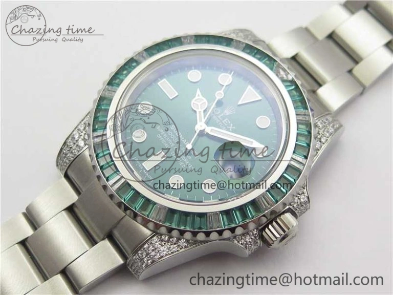 Supportive Submariner 116610 LV Green Diamonds Bezel Noob 1:1 Best Edition 904L SS Case and Bracelet SA3135 V 3047