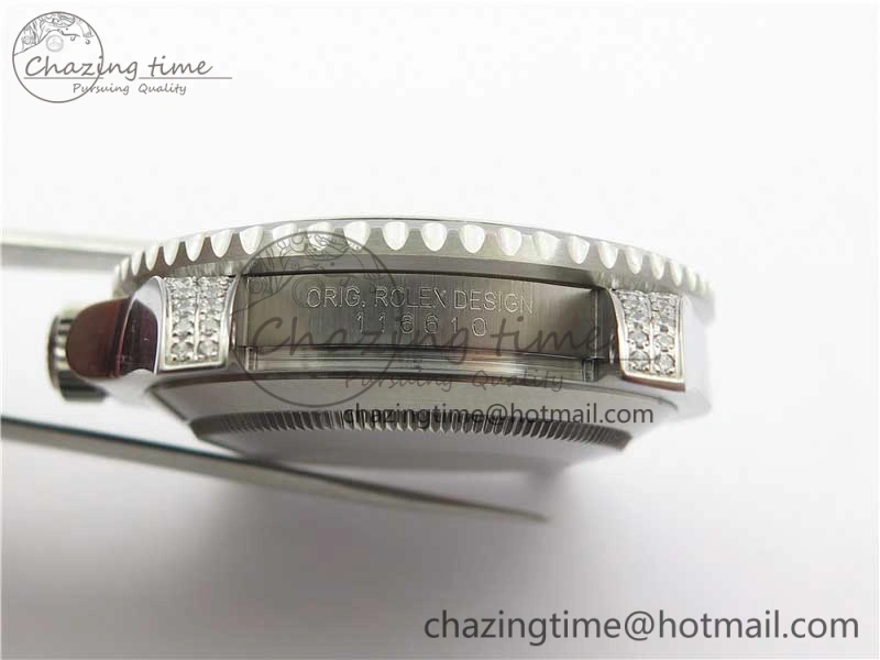 EasyMatch Submariner 116610 LV Green Diamonds Bezel Noob 1:1 Best Edition SS Case and Bracelet A 3045