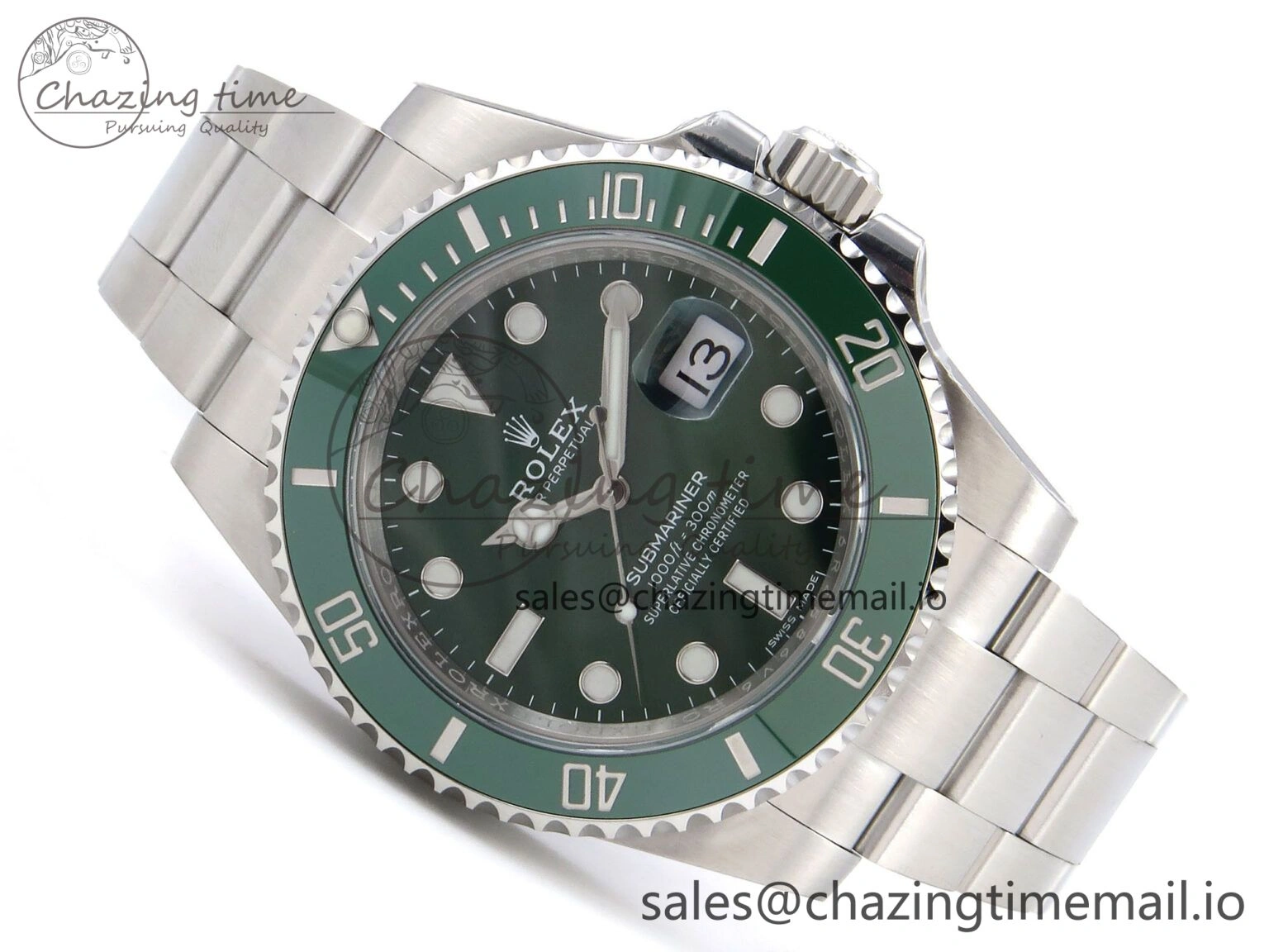 Submariner 116610 LV HGF 1:1 Best Edition Green Dial on SS Bracelet SH3135 V Fashionable 1266