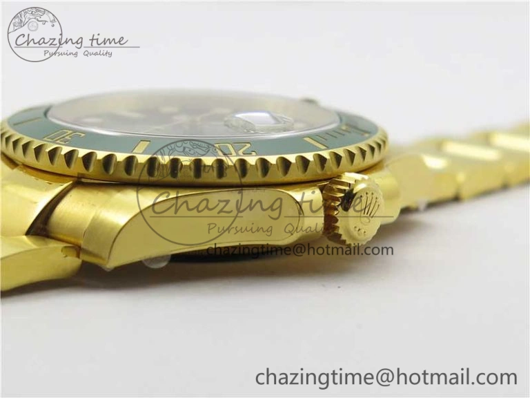 Submariner 116610 LV ROF Best Edition YG Wrapped Green Dial on YG Wrapped Bracelet A Contemporary 2909