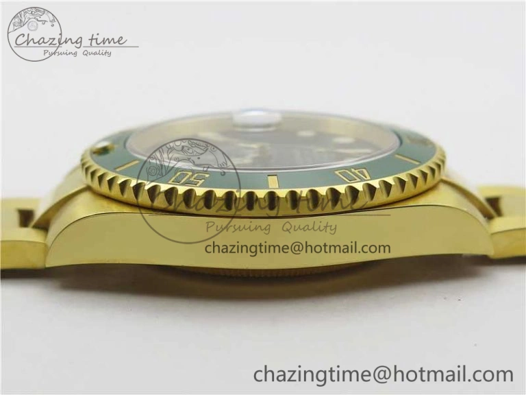 Submariner 116610 LV ROF Best Edition YG Wrapped Green Dial on YG Wrapped Bracelet A Contemporary 2909
