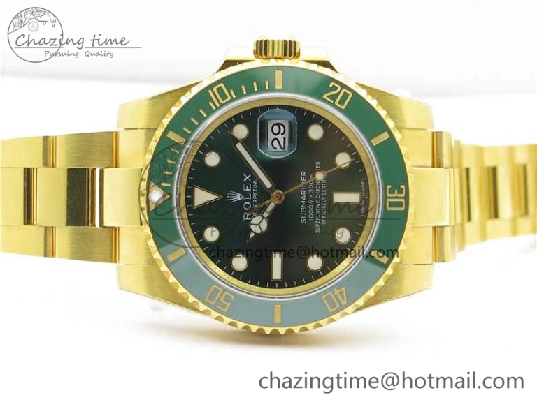 Submariner 116610 LV ROF Best Edition YG Wrapped Green Dial on YG Wrapped Bracelet A Contemporary 2909