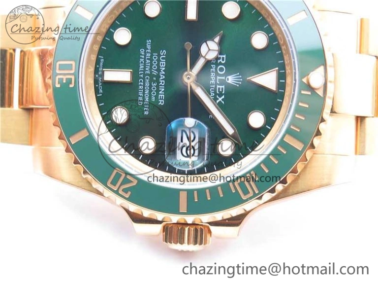 Submariner 116610 LV ROF Best Edition YG Wrapped Green Dial on YG Wrapped Bracelet A Contemporary 2909
