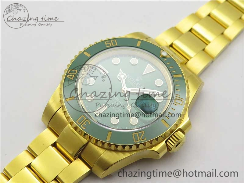 Submariner 116610 LV ROF Best Edition YG Wrapped Green Dial on YG Wrapped Bracelet A Contemporary 2909