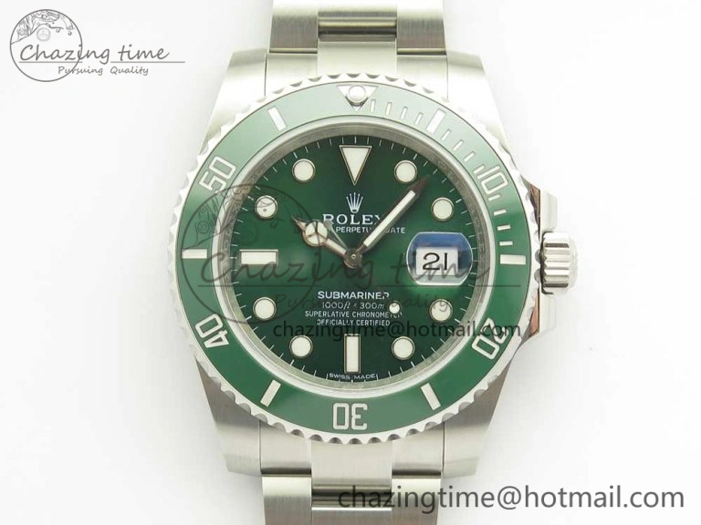 Soft Submariner 116610LV Green Ceramic 904L Nail Marker 1:1 Best Edition on SS Bracelet A 3259