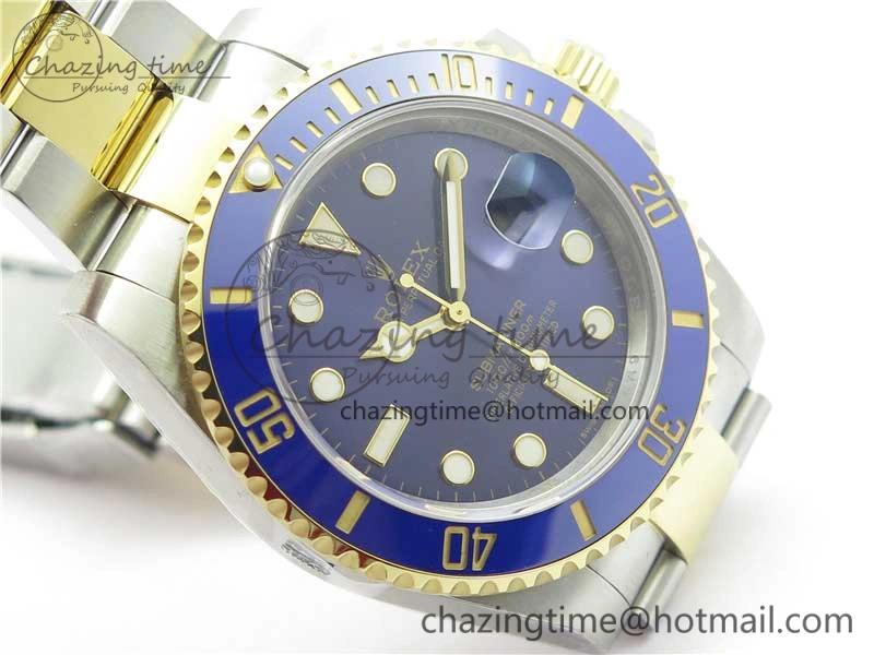 WellDesigned Submariner 116613 LB Blue Ceramic 316L Bp Maker 1:1 Best Edition Blue Dial on SS  YG Bracelet SA3135 V 3014
