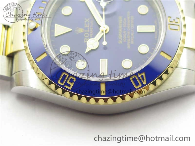 WellDesigned Submariner 116613 LB Blue Ceramic 316L Bp Maker 1:1 Best Edition Blue Dial on SS  YG Bracelet SA3135 V 3014