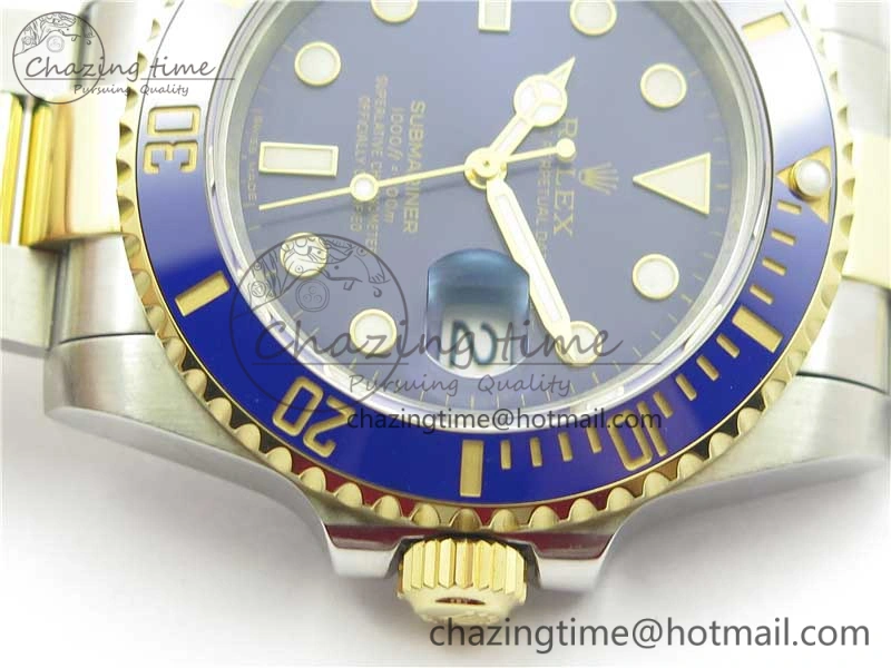 WellDesigned Submariner 116613 LB Blue Ceramic 316L Bp Maker 1:1 Best Edition Blue Dial on SS  YG Bracelet SA3135 V 3014