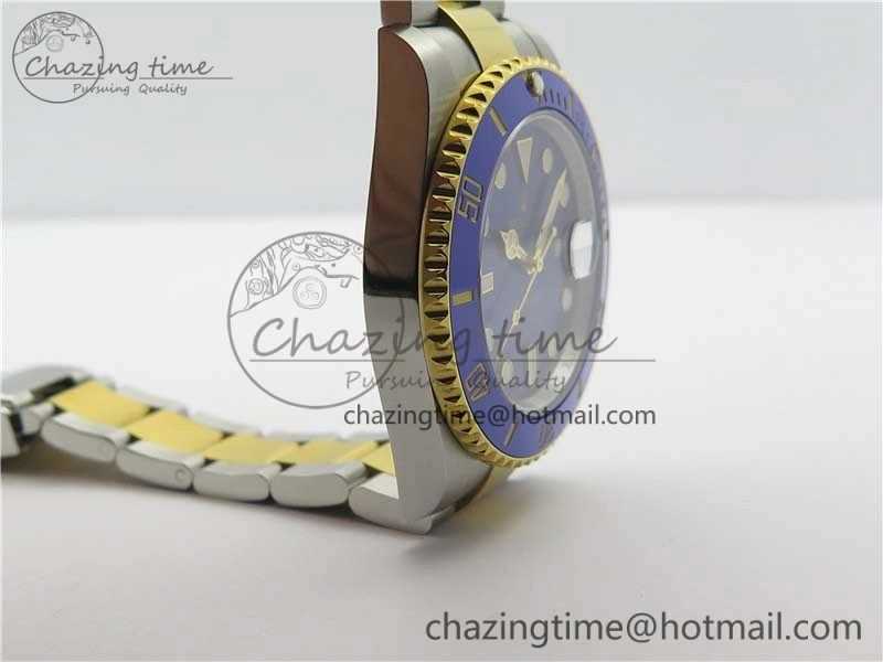 Breathable Submariner 116613 LB Blue Ceramic D1F 1:1 Best Edition Wrapped Gold SS Case and Bracelet A 3188
