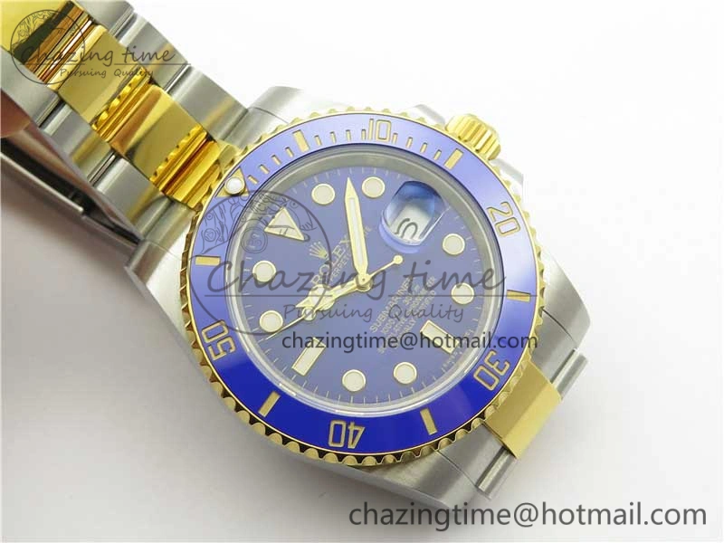 Breathable Submariner 116613 LB Blue Ceramic D1F 1:1 Best Edition Wrapped Gold SS Case and Bracelet A 3188
