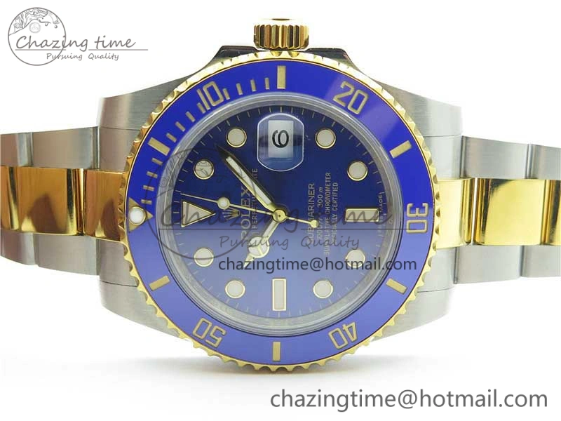 Breathable Submariner 116613 LB Blue Ceramic D1F 1:1 Best Edition Wrapped Gold SS Case and Bracelet A 3188