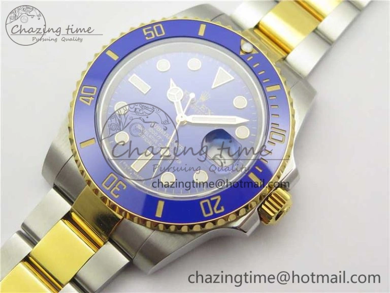 Breathable Submariner 116613 LB Blue Ceramic D1F 1:1 Best Edition Wrapped Gold SS Case and Bracelet A 3188