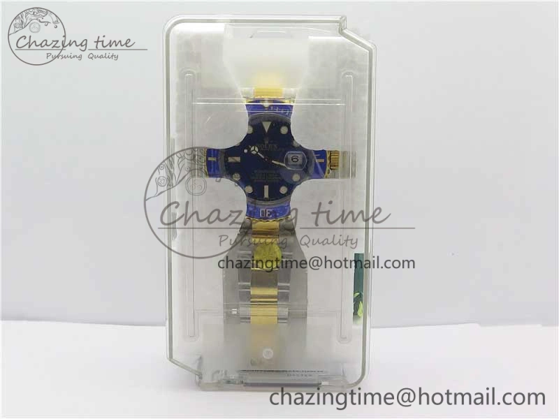 Breathable Submariner 116613 LB Blue Ceramic D1F 1:1 Best Edition Wrapped Gold SS Case and Bracelet A 3188